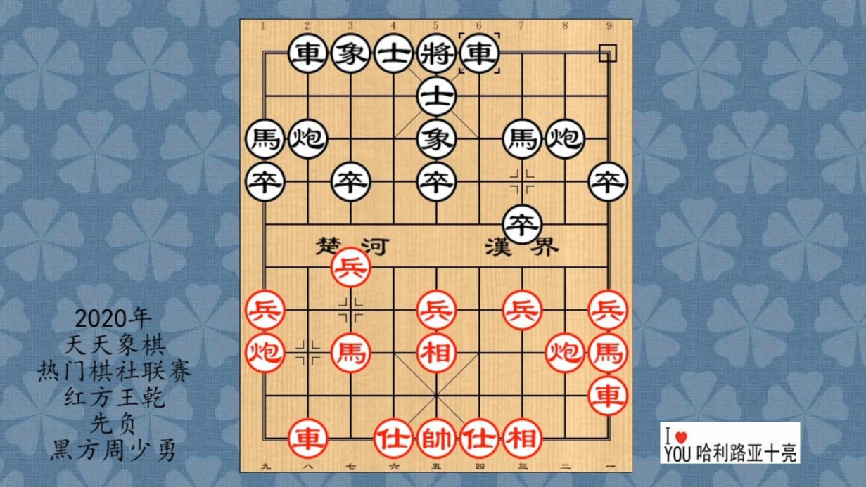 2020年天天象棋热门棋社联赛,王乾先负周少勇